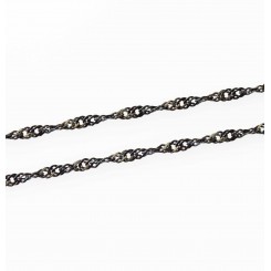 Wave Link Necklace - 23.5 inch (60cm) - Black Tone